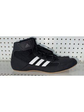 Adidas HVC 2 Mens Wrestling MMA Boxing Shoes Size 8 Black White AQ3325